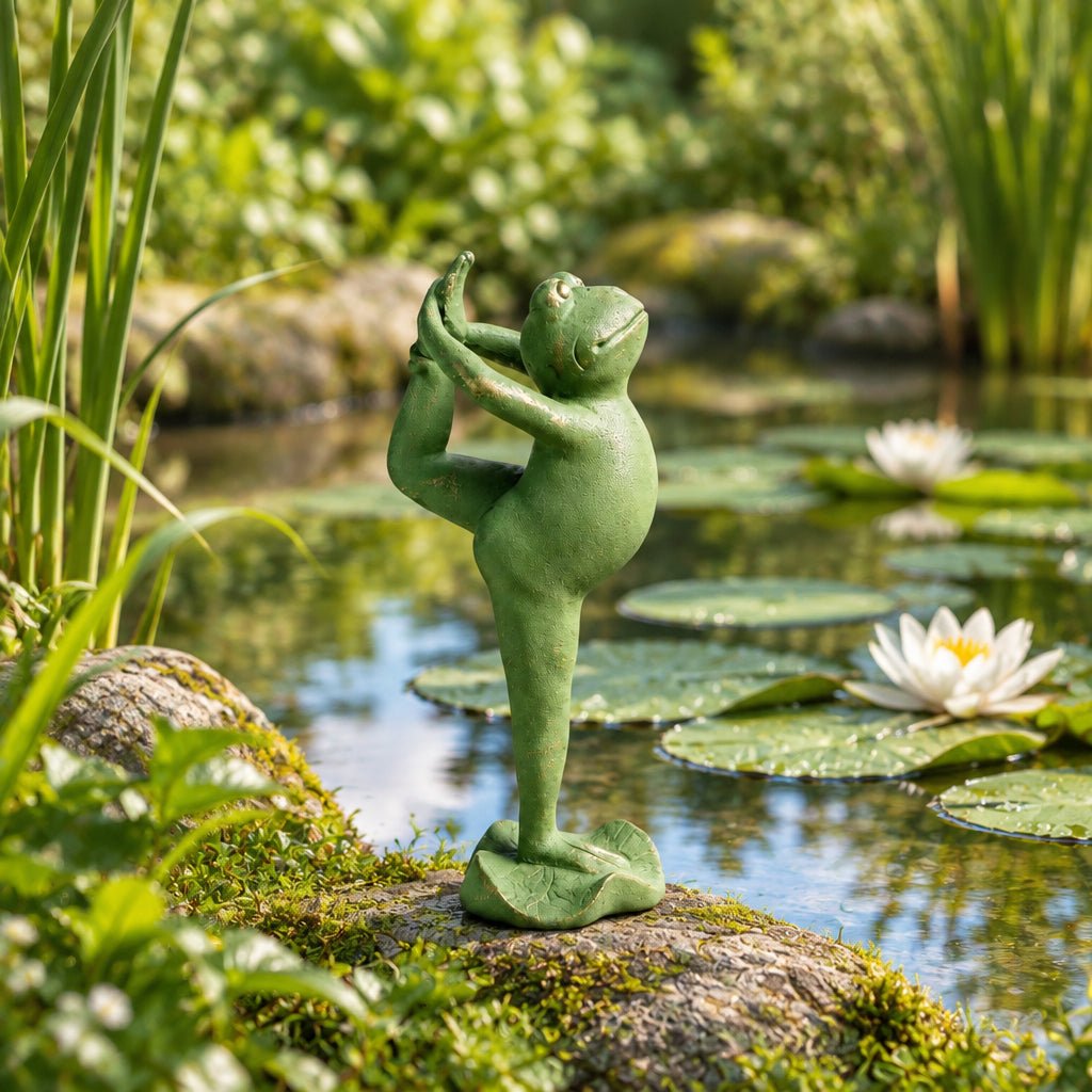 Yoga Frog Leg Up Poly Resin Figurines & Animals at World Of Decor NZ