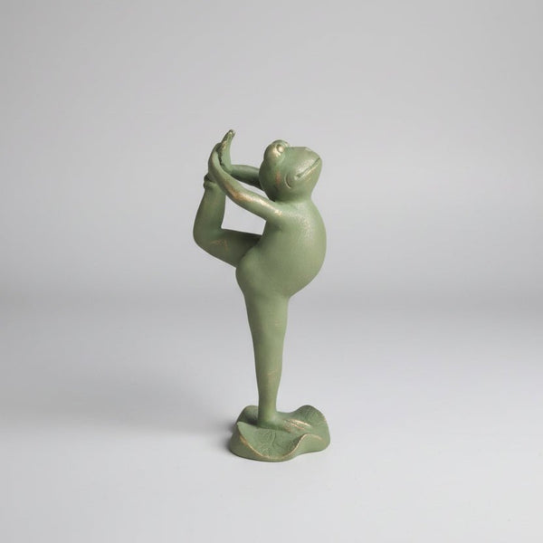 Yoga Frog Leg Up Poly Resin Figurines & Animals at World Of Decor NZ