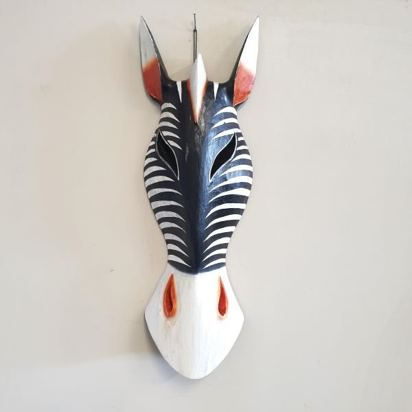 Zebra Face Wall Hanging 50cm Black & White WALLHANGING at World Of Decor NZ