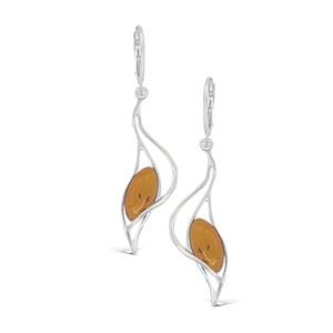 Amber Earring Sterling Silver 5.6MMX12MM at World Of Decor NZ