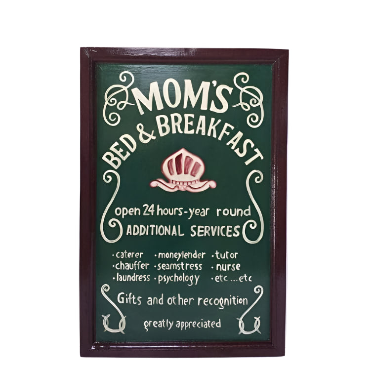 𝐌𝐮𝐦'𝐬 𝐁𝐞𝐝 & 𝐁𝐫𝐞𝐚𝐤𝐟𝐚𝐬𝐭 Plaque WALLHANGING at World Of Decor NZ