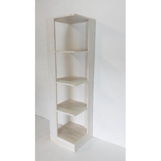 Teak Corner Shelves - White Washed BOOK CASE/DISPLAY UNIT at World Of Decor NZ