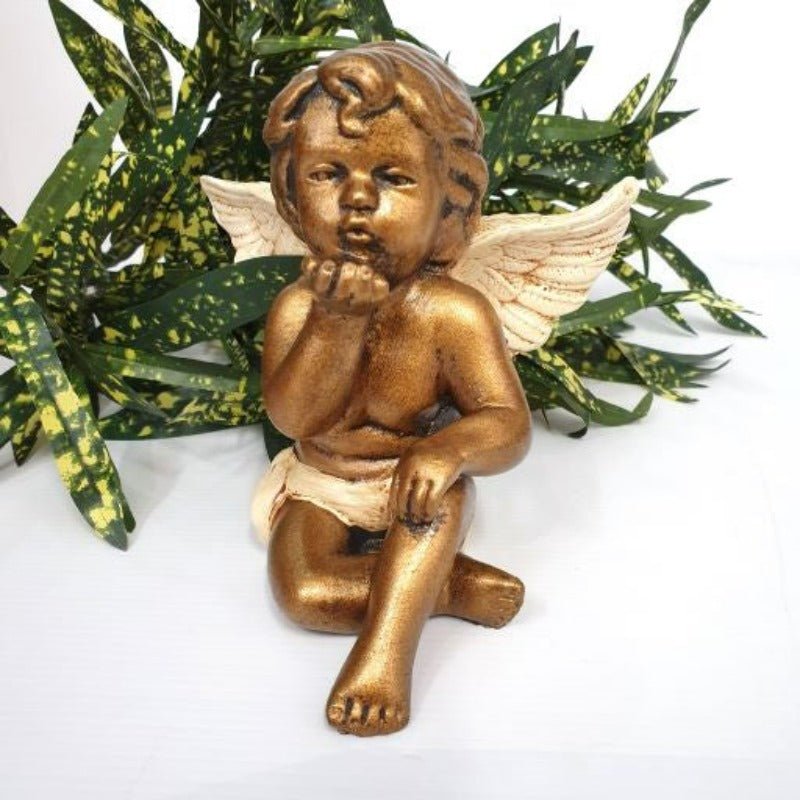 Fairy Angel Blowing A Kiss Statue/ Sculpture - Cream SCULPTURE/ORNAMENT & ANIMAL at World Of Decor NZ