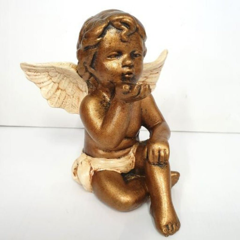 Fairy Angel Blowing A Kiss Statue/ Sculpture - Cream SCULPTURE/ORNAMENT & ANIMAL at World Of Decor NZ