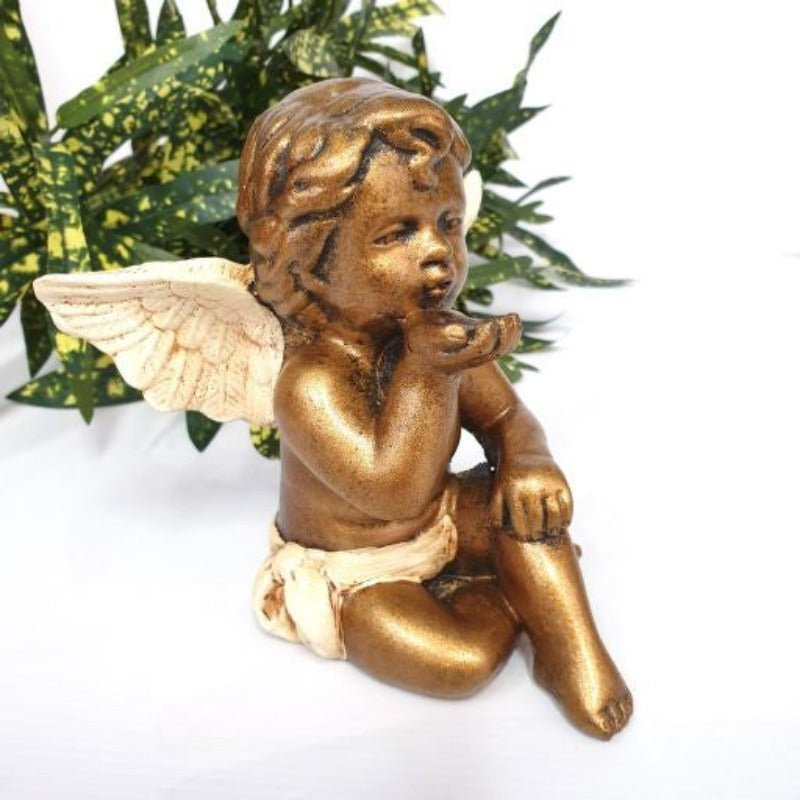 Fairy Angel Blowing A Kiss Statue/ Sculpture - Cream at World Of Decor NZ