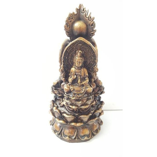 3 D Buddhas On Lotus - Antique Poly Resin Buddhas at World Of Decor NZ