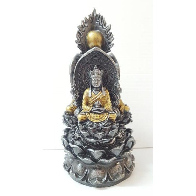 3 D Buddhas On Lotus - Silver Poly Resin Buddhas at World Of Decor NZ