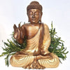 Buddha Blessing Statue - Gold 40cm - Polyresin Figurine Sculpture - Home Decors/ Ornaments - Gifts - WORLD OF DECOR - Whangarei - NZ