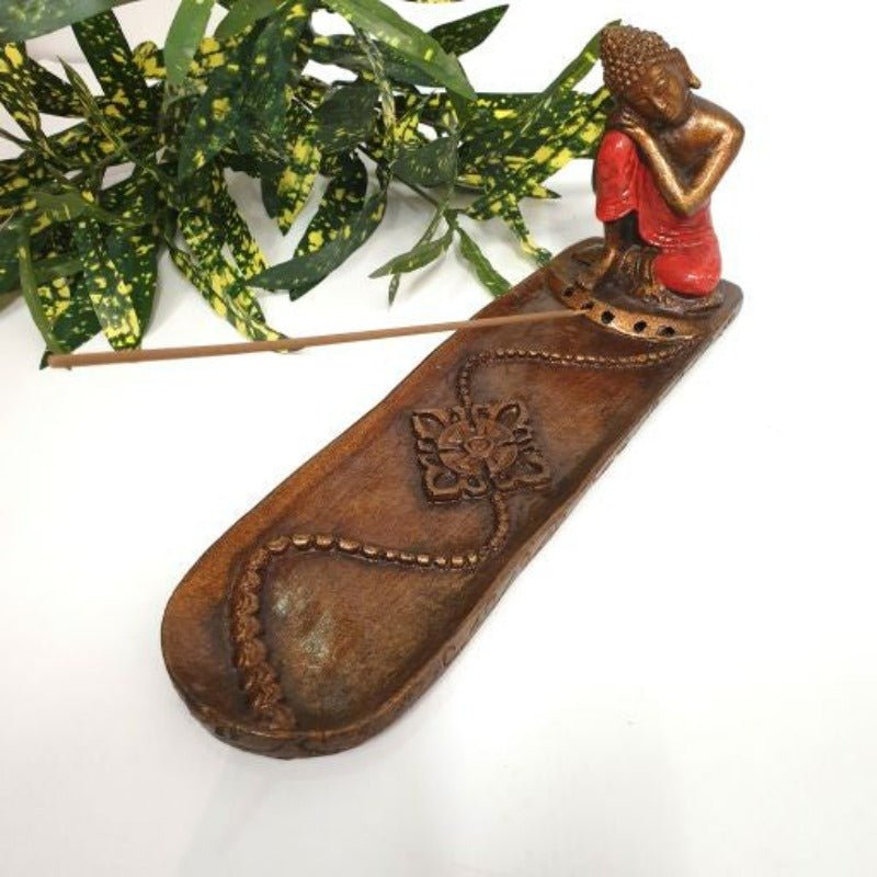 Relax Buddha Red Long Incense Holder Candle,Tealight & Incense Holders at World Of Decor NZ