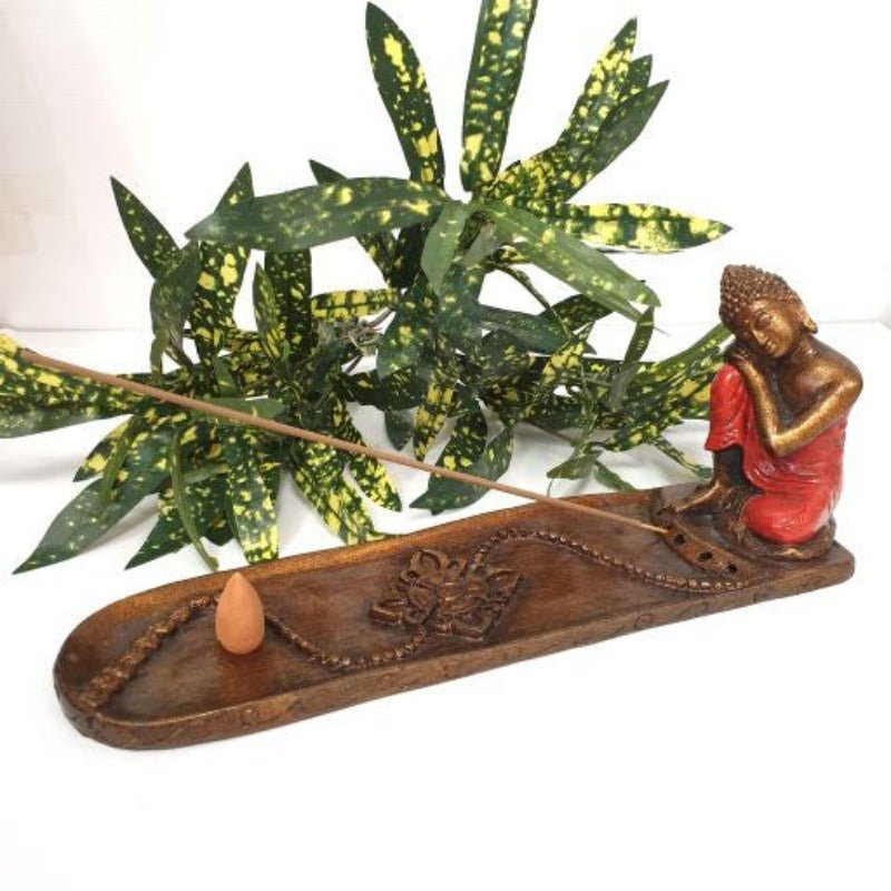 Relax Buddha Red Long Incense Holder Candle,Tealight & Incense Holders at World Of Decor NZ