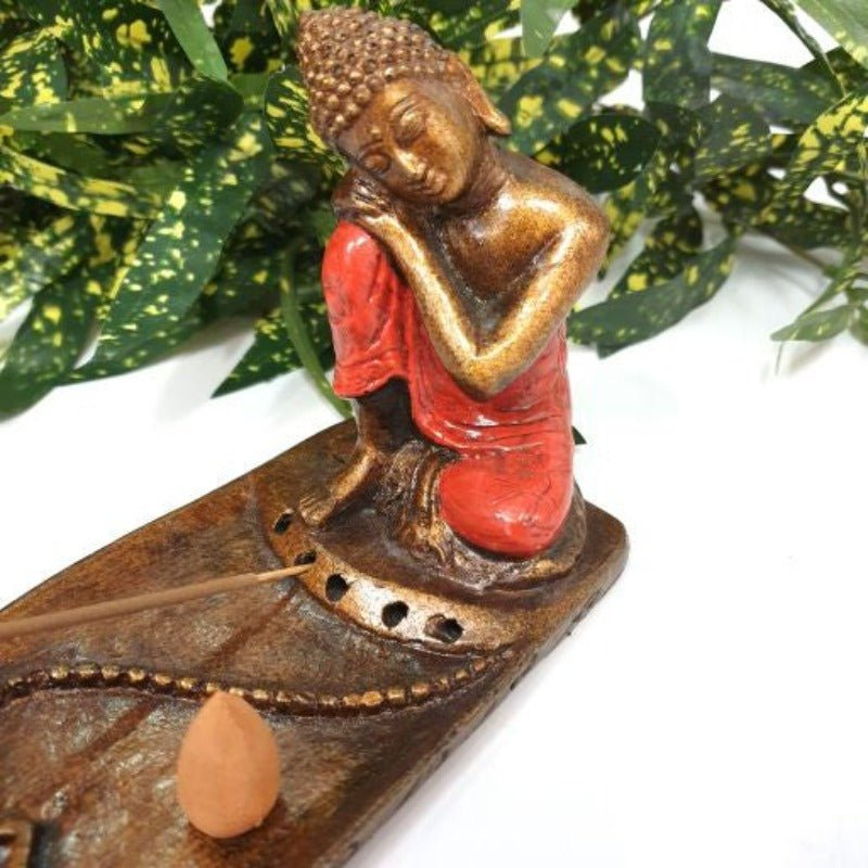 Relax Buddha Red Long Incense Holder Candle,Tealight & Incense Holders at World Of Decor NZ