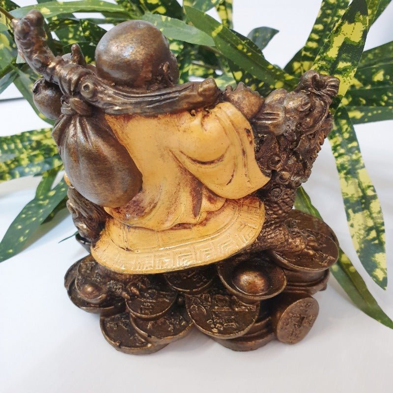 Wealth Happy Buddha With Dragon BUDDHA at World Of Decor NZ