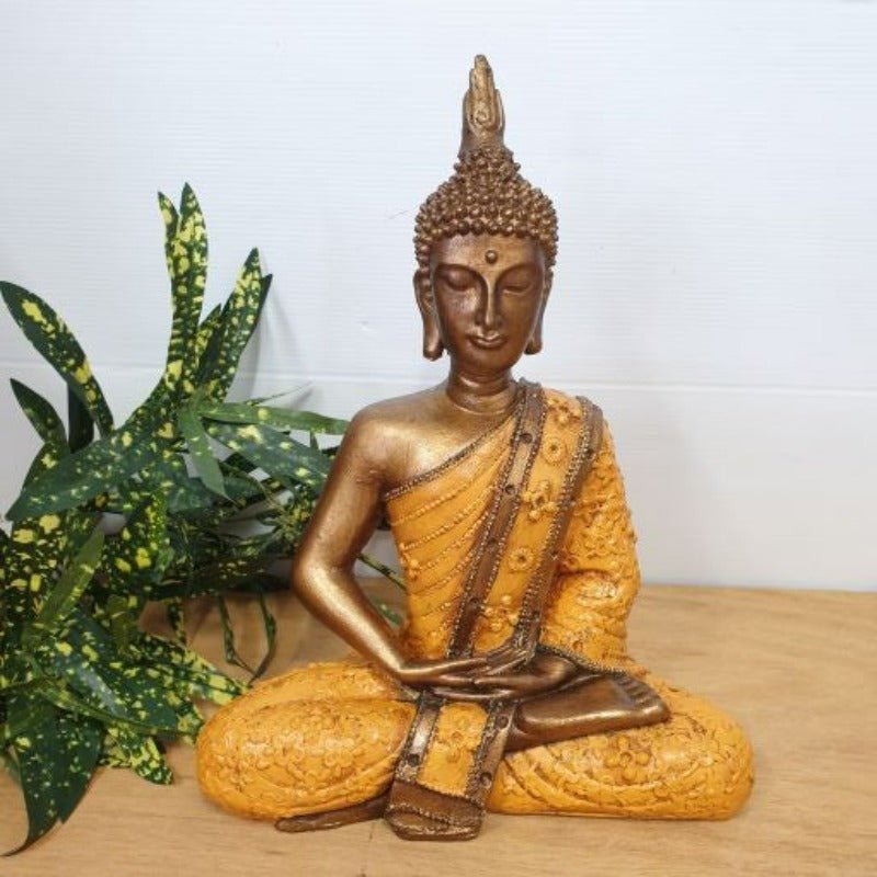 Meditating Thai Buddha Statue - Yellow BUDDHA at World Of Decor NZ