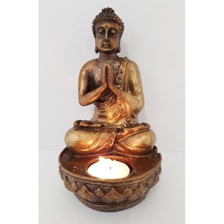 Buddha Tealight Holder Gold Candle,Tealight & Incense Holders at World Of Decor NZ