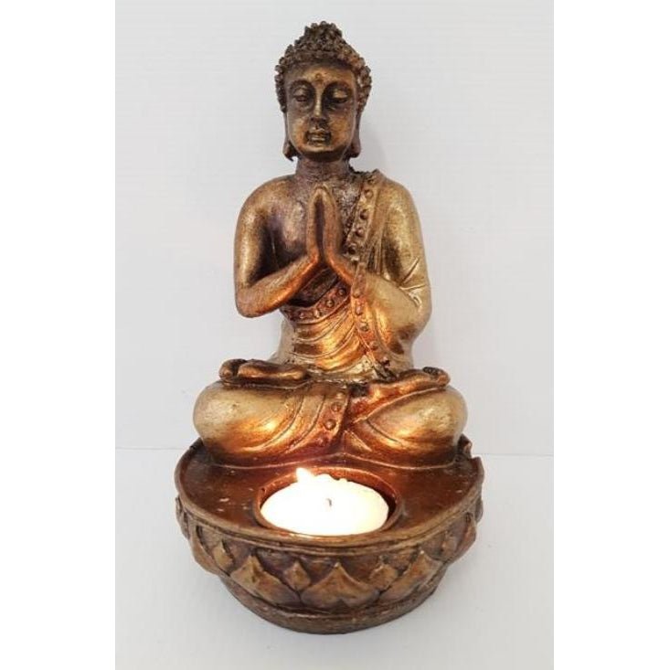 Buddha Tealight Holder Gold at World Of Decor NZ