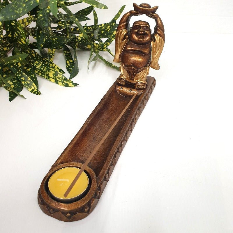 Happy Buddha Gold Ingot Incense & Candle Holder Candle,Tealight & Incense Holders at World Of Decor NZ