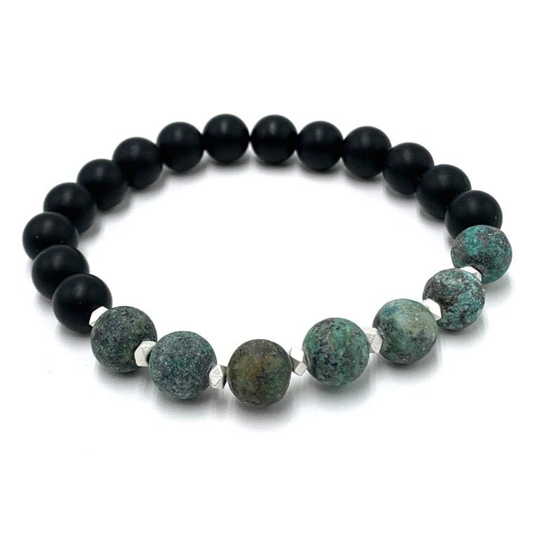 African Turquoise & Onyx Bracelet CRYSTAL at World Of Decor NZ