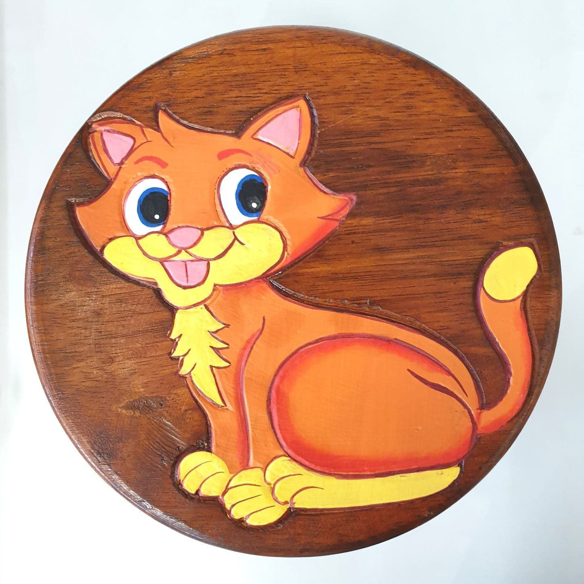 Kids Wooden Stool Kitty-World Of Decor