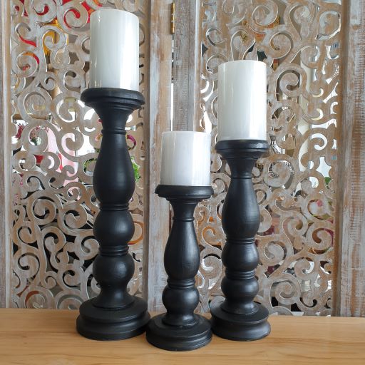 Ball Candle Holder Black - Large Candle,Tealight & Incense Holders at World Of Decor NZ