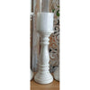 Oval Wooden Candle Holder White-Small at World Of Decor NZ