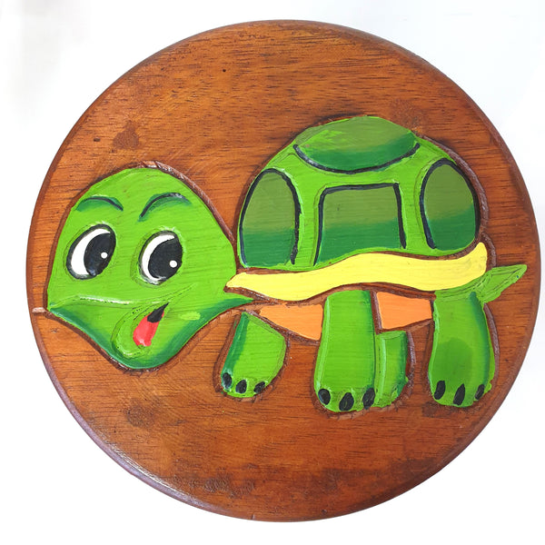 Kids Wooden Stool Turtle at World Of Decor NZ