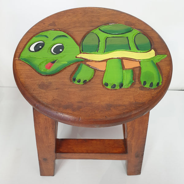 Kids Wooden Stool Turtle at World Of Decor NZ