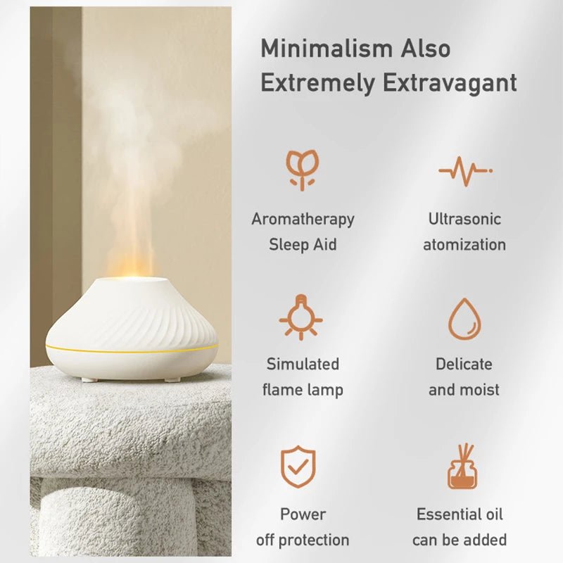 Air Humidifier/Aroma Diffuser USB 130ML - Volcanic Black Aroma Diffuser,Air Humidifier,Essential at World Of Decor NZ