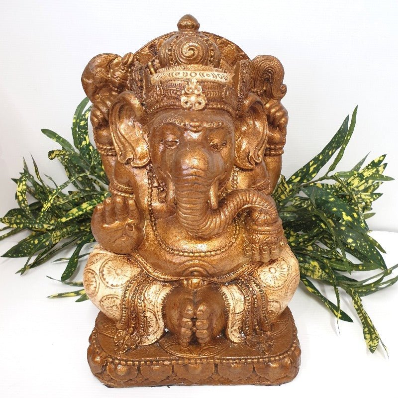 Ganesh With A Bowl Statue - Cream GANESH at World Of Decor NZ