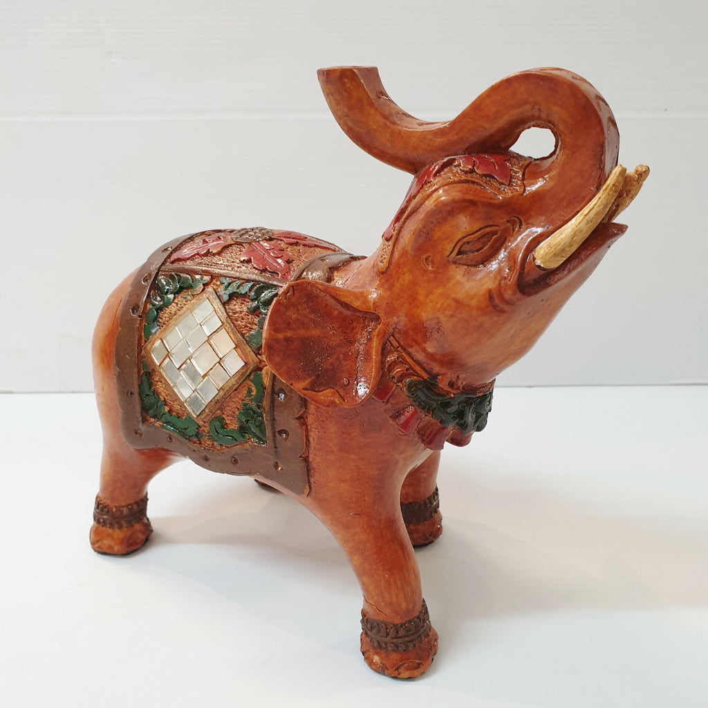 Feng Shui Elephant With Mirror Mosaics Poly Resin Figurines & Animals at World Of Decor NZ
