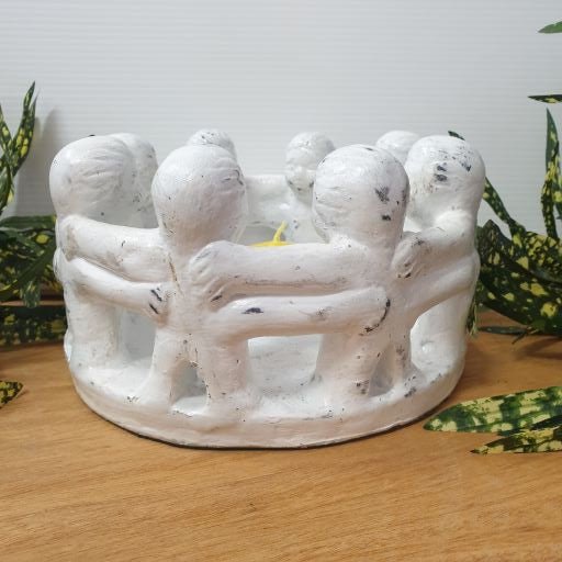 Circle of 8 Friends Candle Holder - Whitewash Candle,Tealight & Incense Holders at World Of Decor NZ