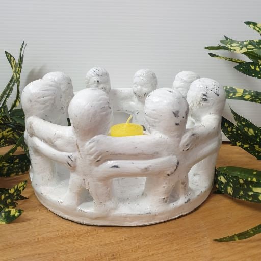 Circle of 8 Friends Candle Holder-Whitewash at World Of Decor NZ