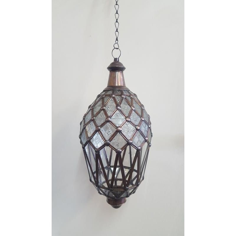 Moroccan Lamp Teadrop Frosted/Clear - Large MOROCCAN LAMP at World Of Decor NZ