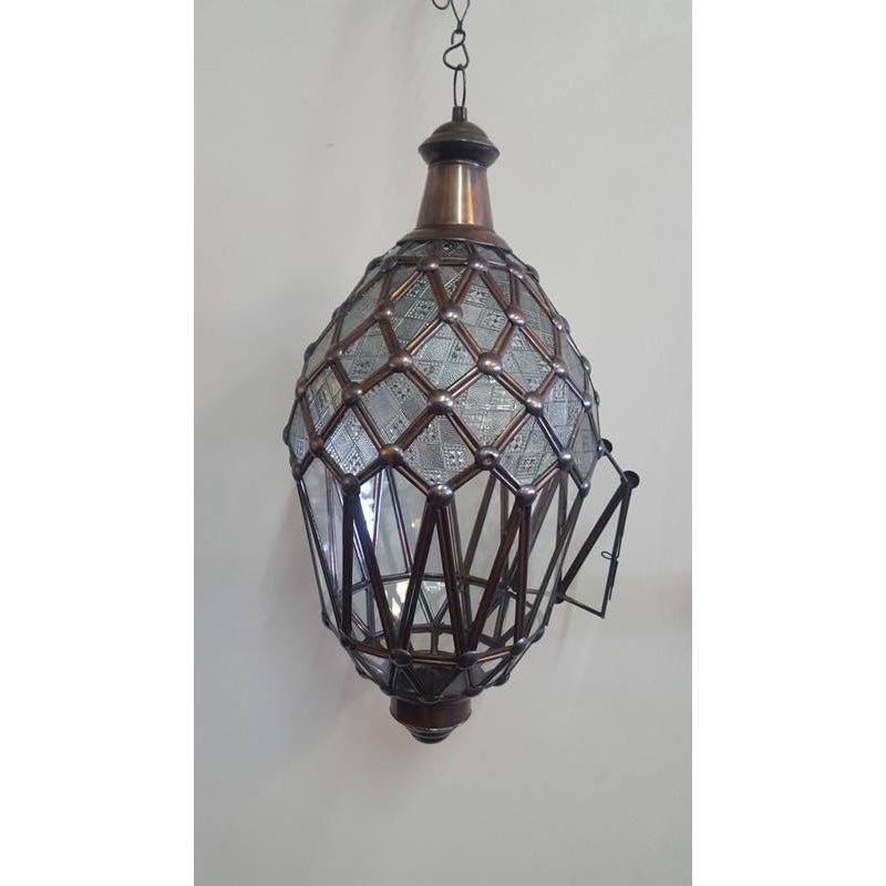 Moroccan Lamp Teadrop Frosted/Clear - Large MOROCCAN LAMP at World Of Decor NZ