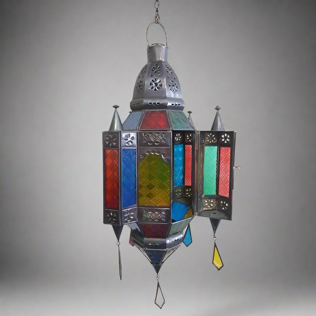 Moroccan Lamp 4 Sided Color at World Of Decor NZ