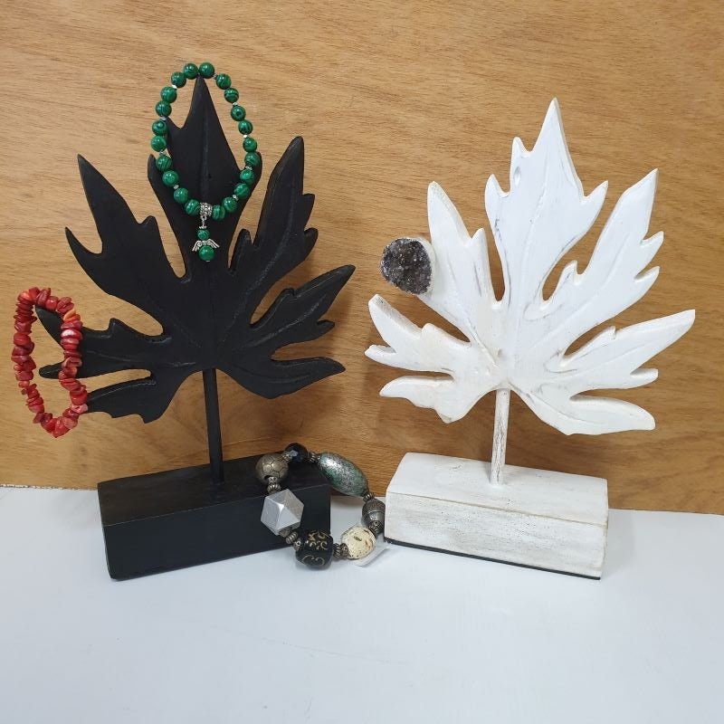 Leaf Bracelet Jewellery Holder - Whitewash Home Accessories at World Of Decor NZ