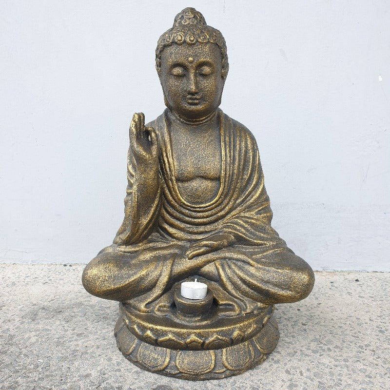Buddha Candle Holder Black Gold at World Of Decor NZ