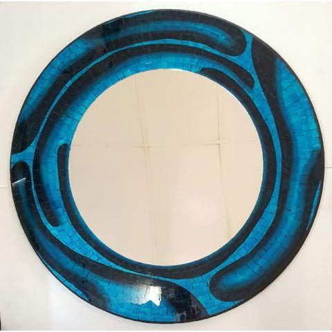 Mosaic Inlay Mirror (Blue) - Large MIRROR at World Of Decor NZ