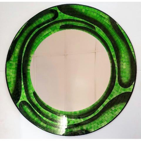 Mosaic Inlay Mirror -Green at World Of Decor NZ