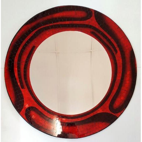 Mosaic Inlay Mirror (Red) - Small at World Of Decor NZ
