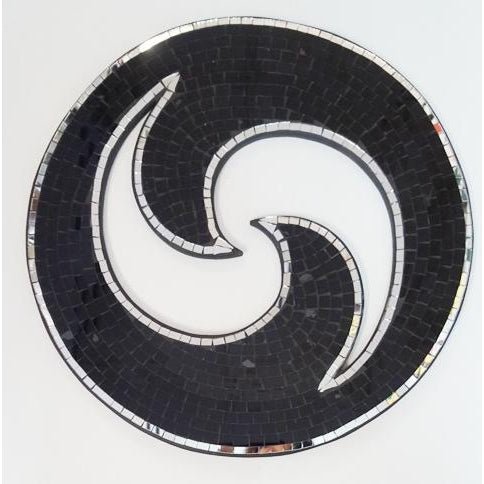 MOSAIC KORU 40CM BLACK WALLHANGING at World Of Decor NZ