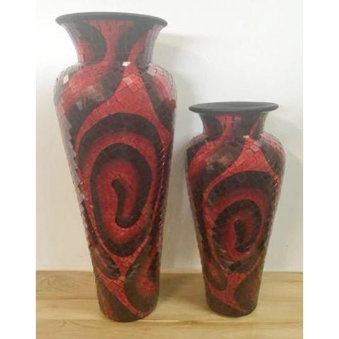 Vibrant Red Spanias Floor Standing Vase - Short (60cm H) at World Of Decor NZ