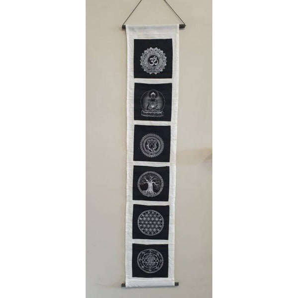 Chakra Balancing Pocket Banner -Black & White at World Of Decor NZ