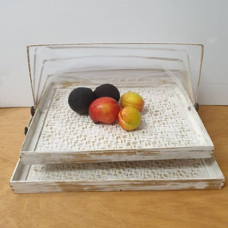 Food Cover Rectangular S/2 Whitewash Home Accessories at World Of Decor NZ