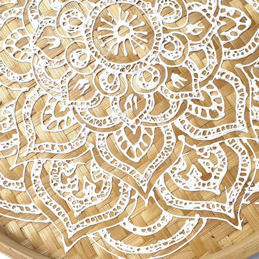 Mandala White Tray Wall Art 24cm WALLHANGING at World Of Decor NZ