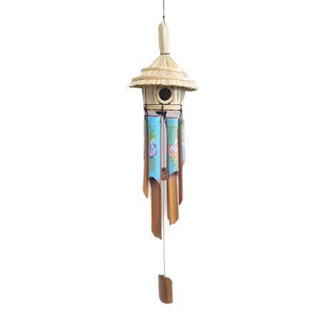 Round Bird House Painted Wind Chimes at World Of Decor NZ