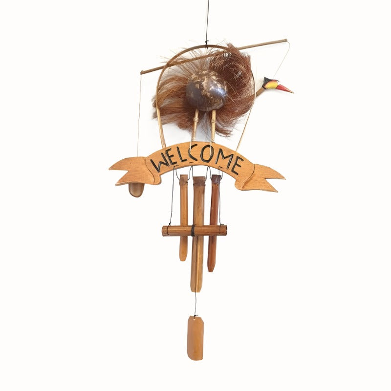 Welcome Bird Bamboo Wind Chimes Windchimes & Outdoors at World Of Decor NZ