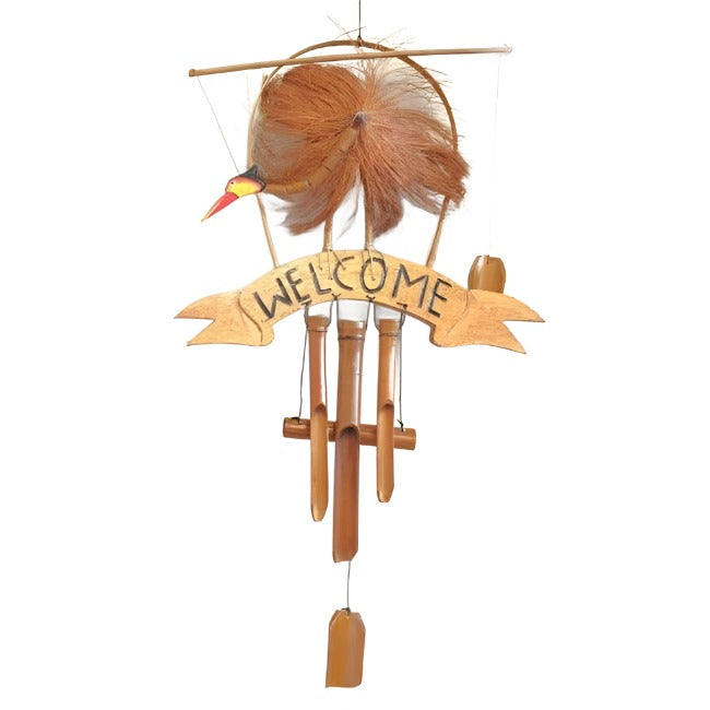 Welcome Bird Bamboo Wind Chimes Windchimes & Outdoors at World Of Decor NZ
