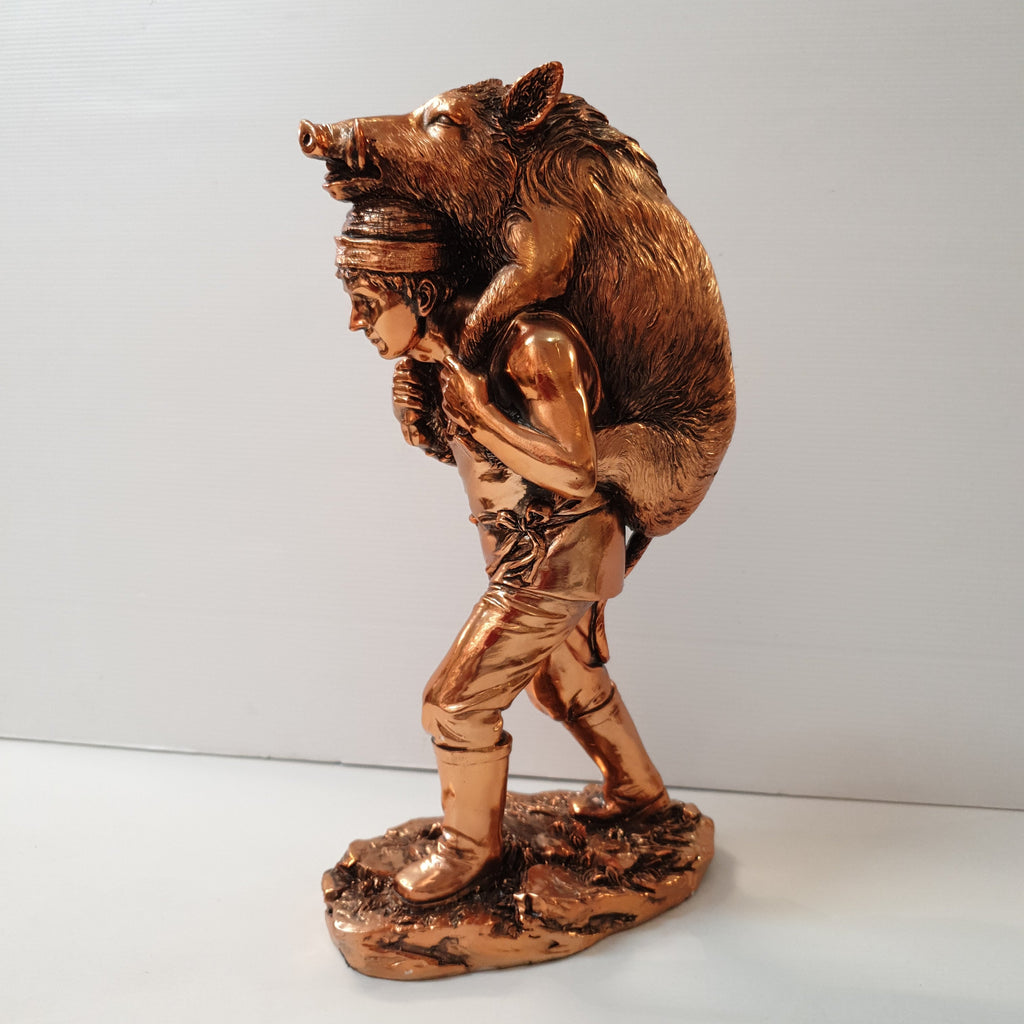 Pig Hunter Statue SCULPTURE/ORNAMENT & ANIMAL at World Of Decor NZ