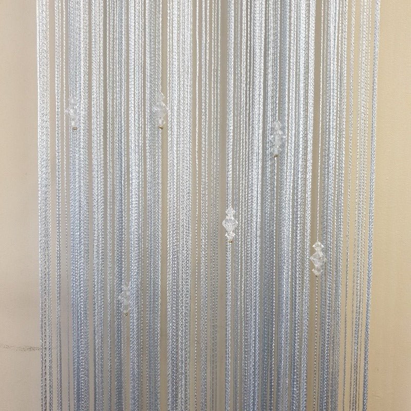 Fly String Curtain Beaded x 3-Silver Grey at World Of Decor NZ