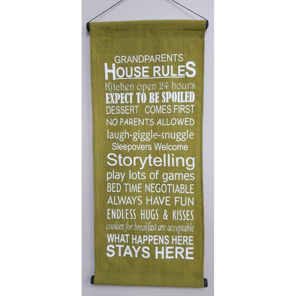 Hanging Affirmation House Rules-Mocca at World Of Decor NZ